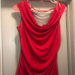 Red rhinestone blouse